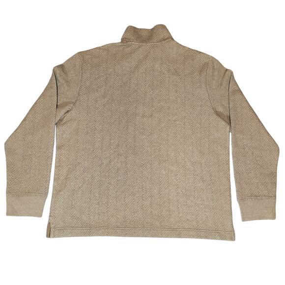 Herringbone Quilted Pullover Express XL Tan Quarter Zip Sweater Mock Neck NWT - Picture 5 of 5